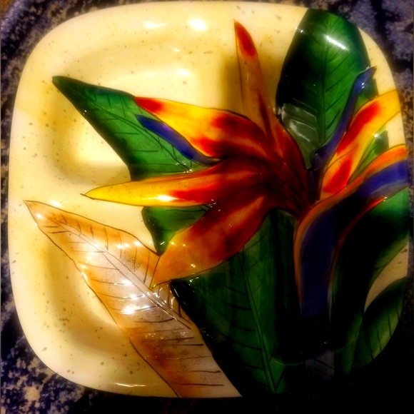 Island Plantations - Bird of Paradise Divided Tray - Ceramic - Picture 1 of 3